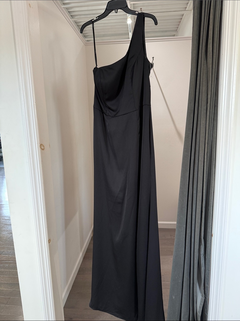 Hayley Paige Occasions One-Shoulder Black Gown